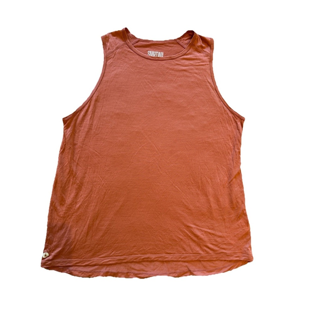 Smartwool Womens XL Active Tank Top Relaxed Merino Wool Blend Orange Sleeveless